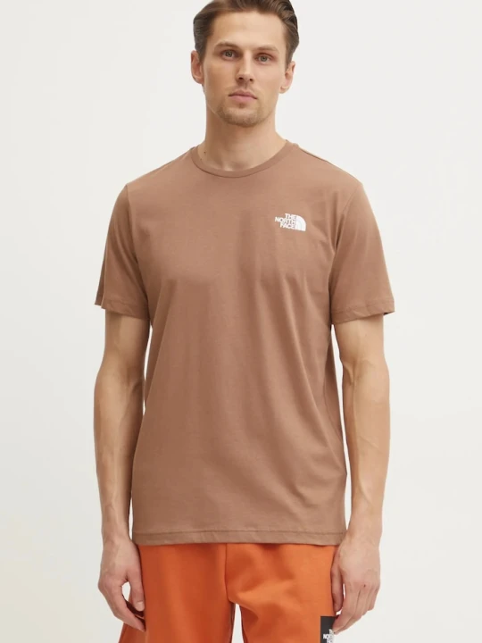 Zdjęcie produktu The North Face t-shirt bawełniany Redbox brązowy