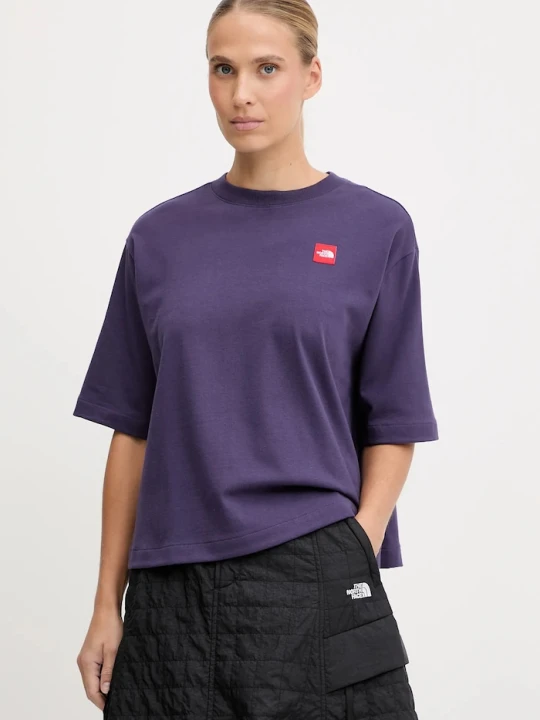 Zdjęcie produktu The North Face t-shirt bawełniany Redbox fioletowy