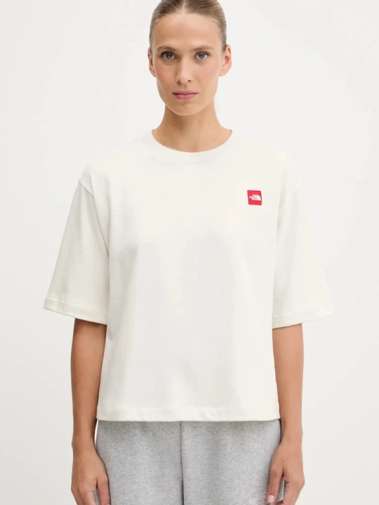 Zdjęcie produktu The North Face T-shirt damski bawełniany Redbox beżowy