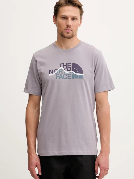 Zdjęcie produktu The North Face t-shirt męski bawełniany MOUNTAIN LINE fioletowy