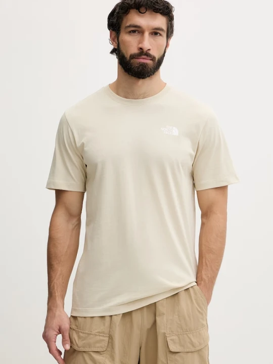 Zdjęcie produktu The North Face t-shirt męski z bawełną CELEBRATION beżowy