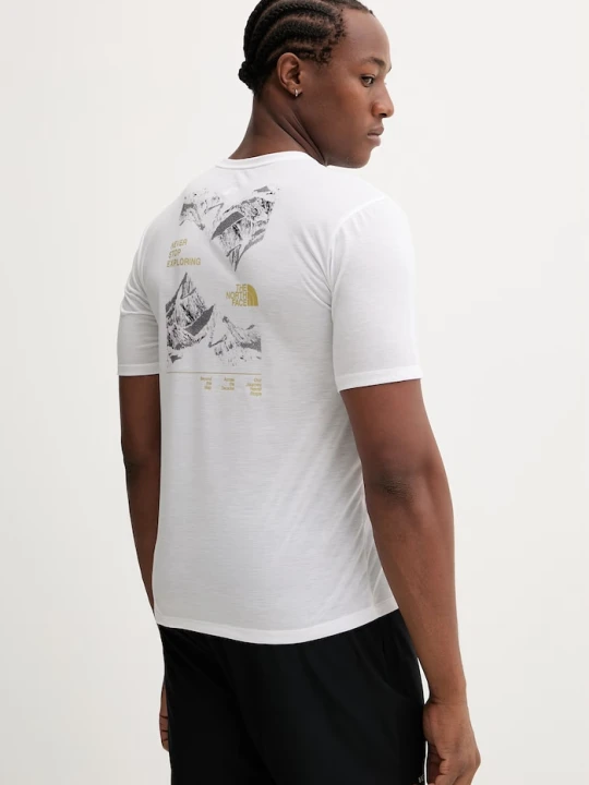 Zdjęcie produktu The North Face t-shirt treningowy FOUNDATION MOUNT biały