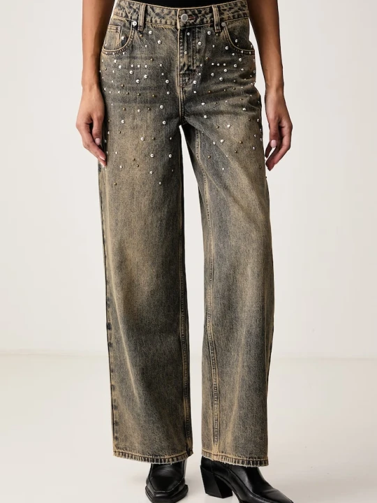 Zdjęcie produktu The Ragged Priest jeansy wide leg damskie granatowy
