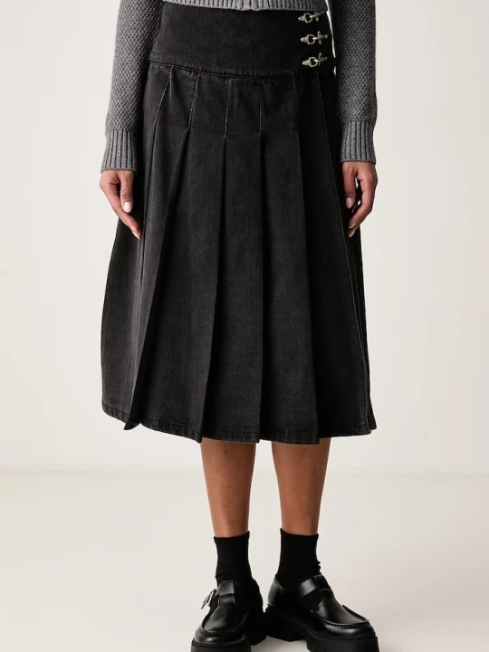 Zdjęcie produktu The Ragged Priest spódnica rozkloszowana jeansowa czarny