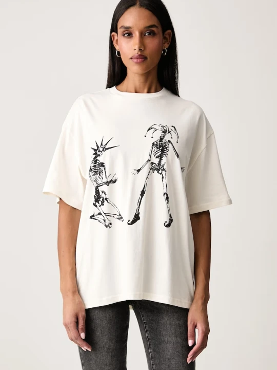 Zdjęcie produktu The Ragged Priest T-shirt oversize damski bawełniany beżowy