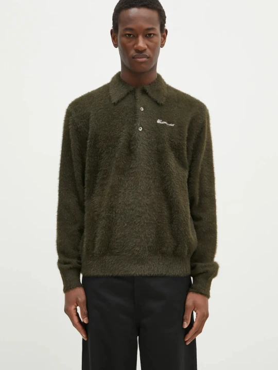 Zdjęcie produktu thisisneverthat sweter SCT-Logo Shaggy Knit Polo