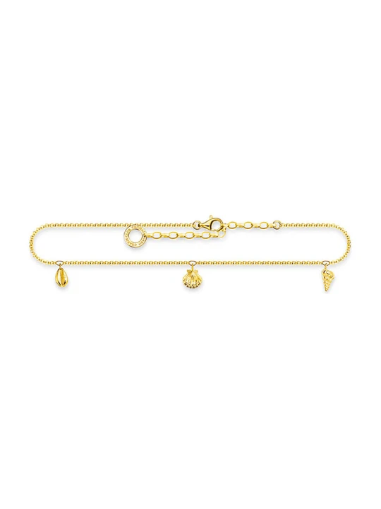 Zdjęcie produktu Thomas Sabo Pozłacana bransoletka z elementami ozdobnymi na kostkę rozmiar: onesize złoty