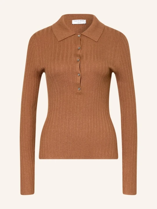 Zdjęcie produktu Tiger Of Sweden Dzianinowa Koszulka Polo Isla braun KONIAKOWY