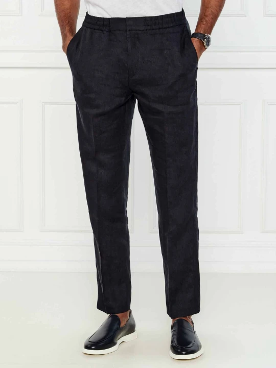 Zdjęcie produktu TIGER OF SWEDEN Lniane spodnie Tannen | Slim Fit granatowy