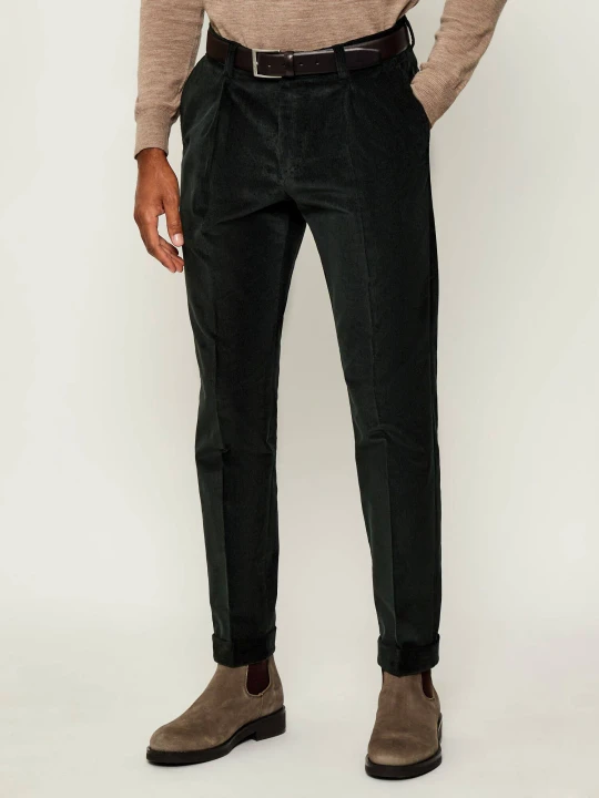 Zdjęcie produktu TIGER OF SWEDEN Spodnie Separate | Slim Fit | sztruks butelkowa zieleń