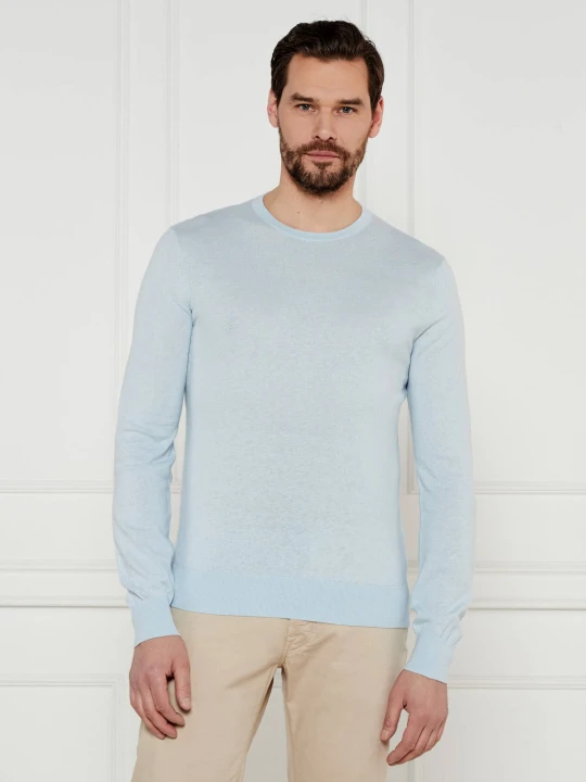 Zdjęcie produktu TIGER OF SWEDEN Sweter Connor L | Slim Fit | z dodatkiem lnu błękitny