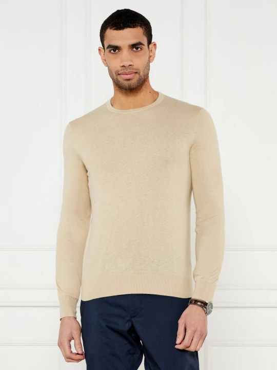 Zdjęcie produktu TIGER OF SWEDEN Sweter Connor L | Slim Fit | z dodatkiem lnu beżowy