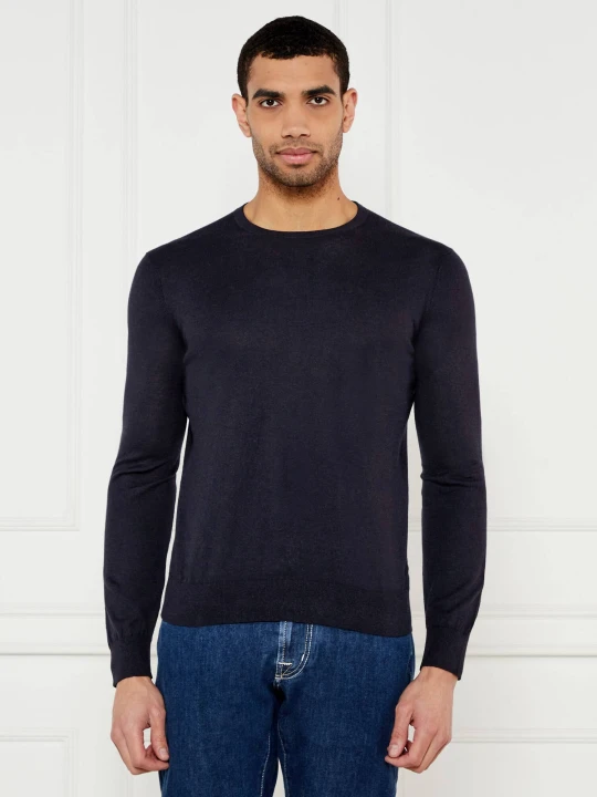 Zdjęcie produktu TIGER OF SWEDEN Sweter Connor L | Slim Fit | z dodatkiem lnu granatowy