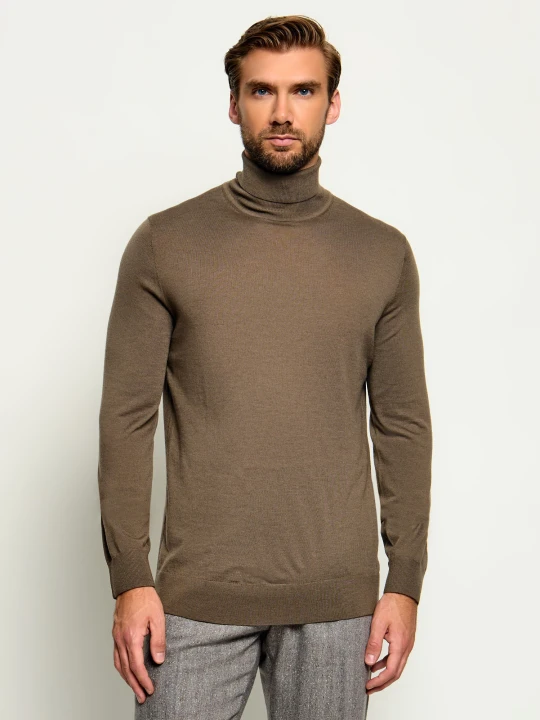 Zdjęcie produktu TIGER OF SWEDEN Wełniany golf Nevile | Slim Fit brązowy