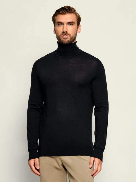 Zdjęcie produktu TIGER OF SWEDEN Wełniany golf Nevile | Slim Fit czarny