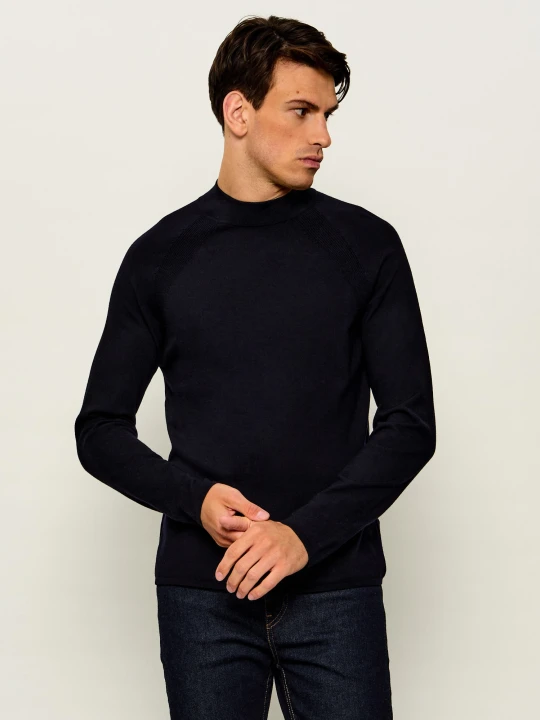 Zdjęcie produktu TIGER OF SWEDEN Wełniany półgolf Florian RWS | Regular Fit granatowy