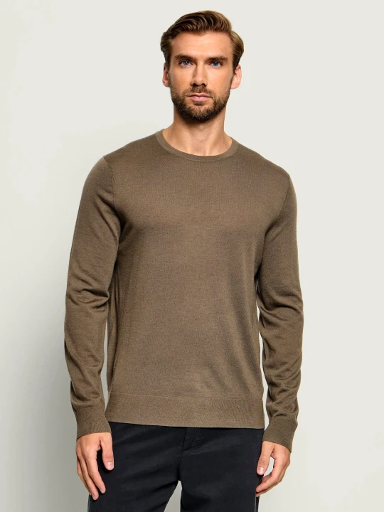 Zdjęcie produktu TIGER OF SWEDEN Wełniany sweter Connor | Regular Fit brązowy