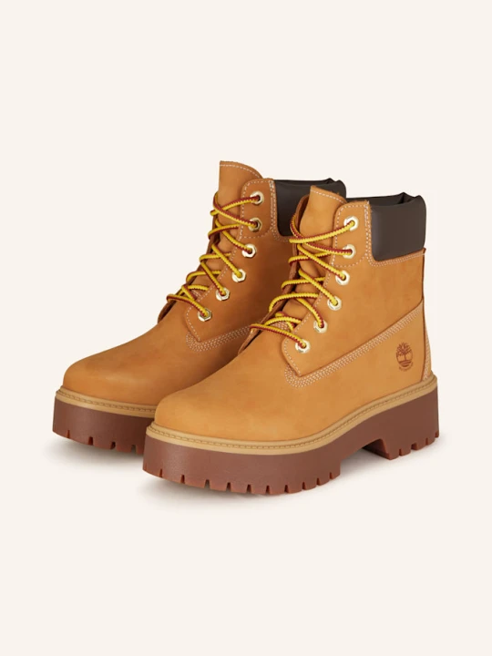 Zdjęcie produktu Timberland Botki Sznurowane Stone Street 6 Inch braun JASNOPOMARAŃCZOWY
