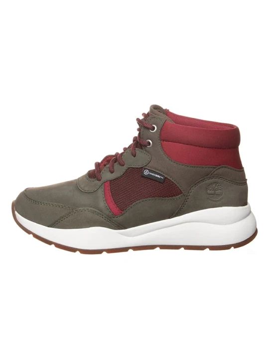 Zdjęcie produktu Timberland Skórzane botki "Boroughs" w kolorze oliwkowo-czerwonym rozmiar: 38