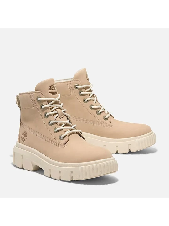 Zdjęcie produktu Timberland Skórzane botki "Greyfield Mid" w kolorze beżowym rozmiar: 38