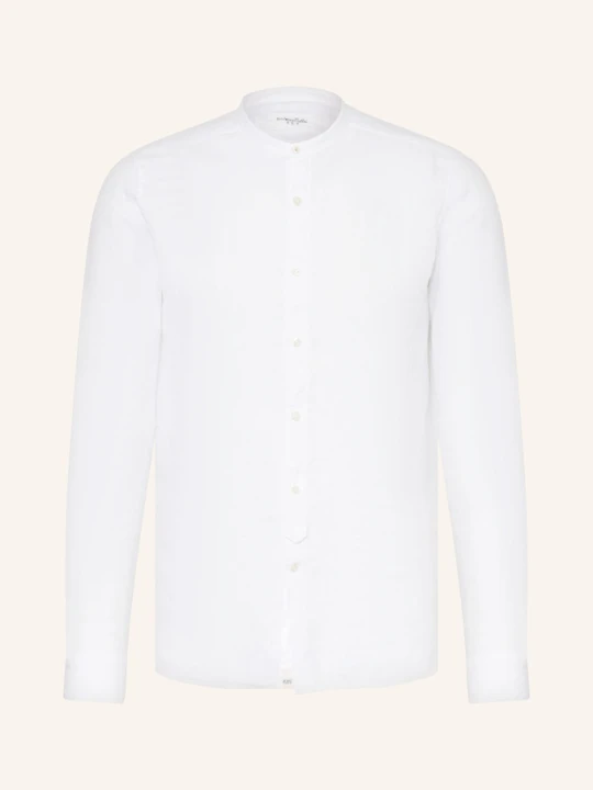 Zdjęcie produktu Tintoria Mattei Koszula Z Lnu Slim Fit Ze Stójką weiss BIAŁY