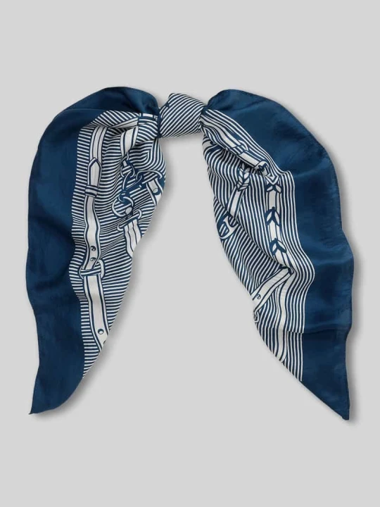 Zdjęcie produktu Tkanina z czystego jedwabiu Lauren Ralph Lauren Ciemnoniebieski