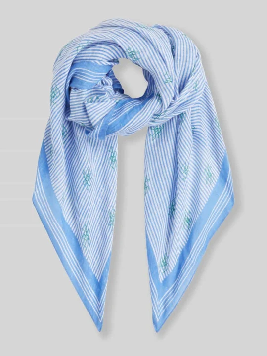Zdjęcie produktu Tkanina z czystego lnu Tommy Hilfiger Niebieski