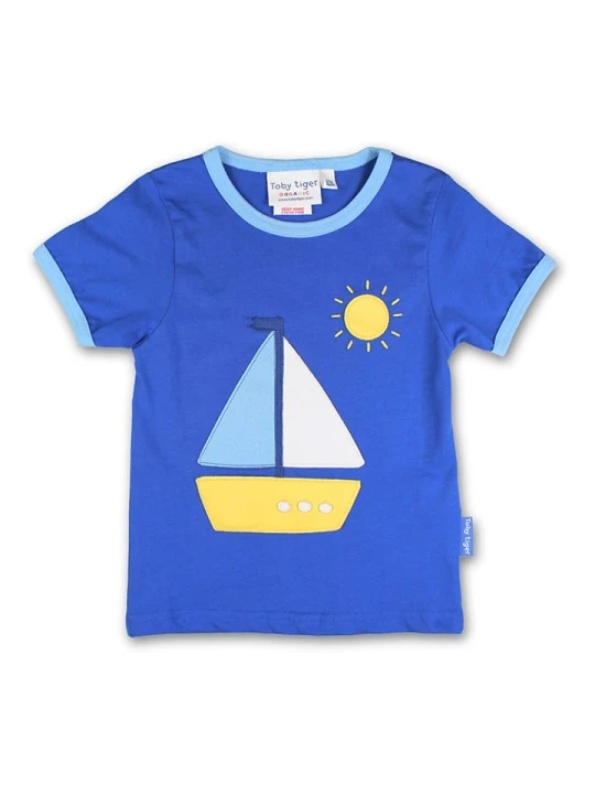 Zdjęcie produktu Toby Tiger Koszulka "St Ives Boat" w kolorze niebieskim rozmiar: 92