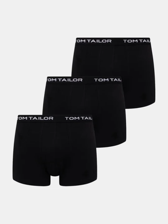 Zdjęcie produktu Tom Tailor bokserki męskie bawełniane z elastanem 3-pack czarny