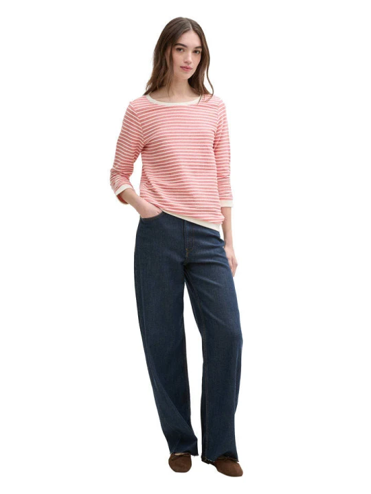 Zdjęcie produktu TOM TAILOR Denim Bluza w kolorze czerwono-białym rozmiar: XL