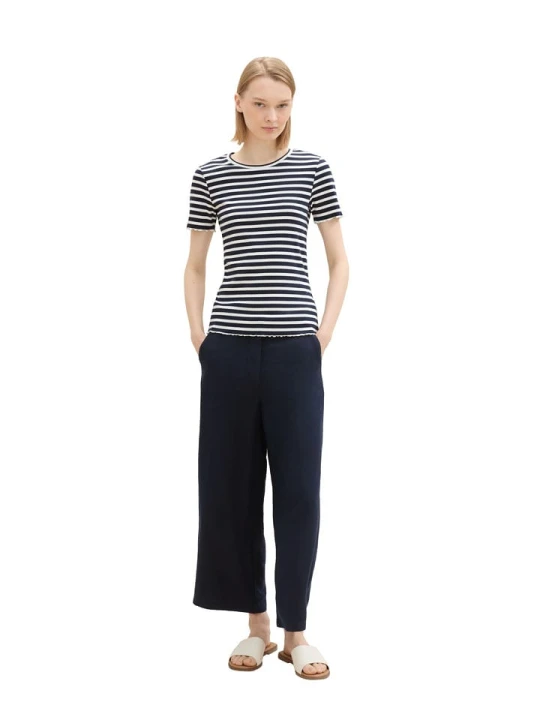 Zdjęcie produktu TOM TAILOR Denim Koszulka w kolorze granatowo-białym rozmiar: L