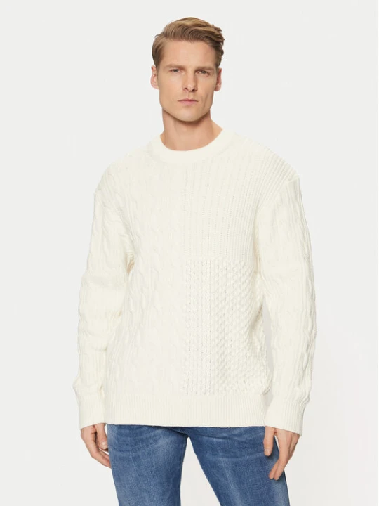 Zdjęcie produktu Tom Tailor Denim Sweter 1044433 Écru Relaxed Fit Kremowy