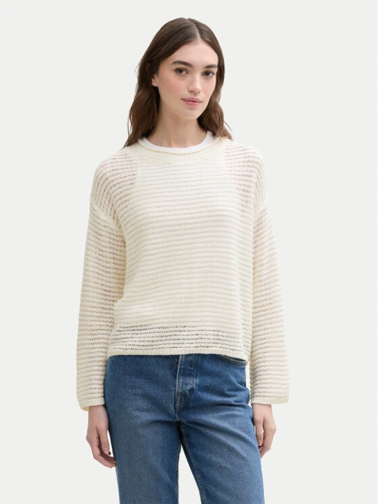 Zdjęcie produktu Tom Tailor Denim Sweter 1045610 Écru Loose Fit Kremowy