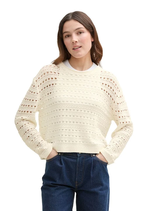 Zdjęcie produktu TOM TAILOR Denim Sweter w kolorze kremowym rozmiar: XL