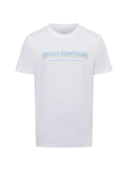 Zdjęcie produktu Tom Tailor Denim T-shirt Mężczyźni Bawełna biały