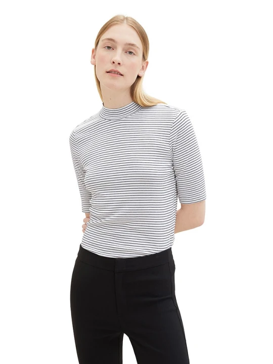 Zdjęcie produktu Tom Tailor Koszulka w kolorze biało-czarnym rozmiar: XL