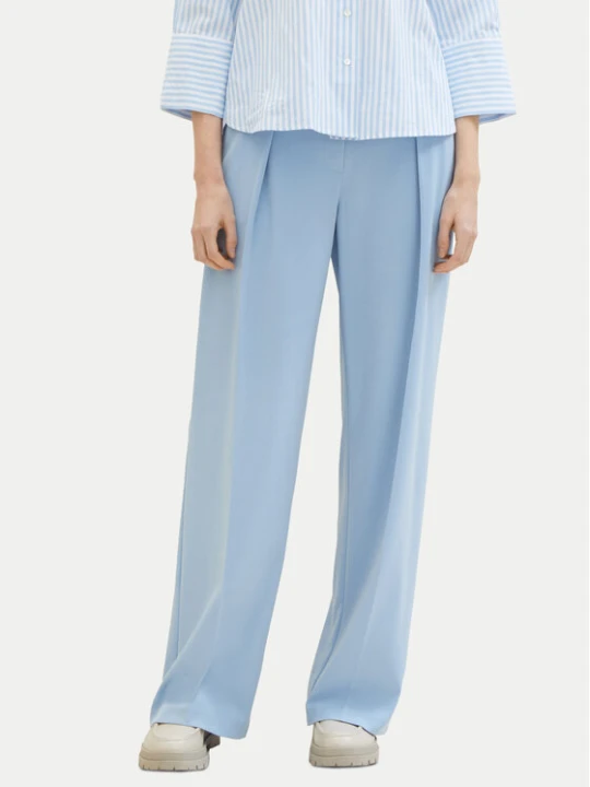 Zdjęcie produktu Tom Tailor Spodnie materiałowe 1040686 Błękitny Wide Leg Niebieski jasny