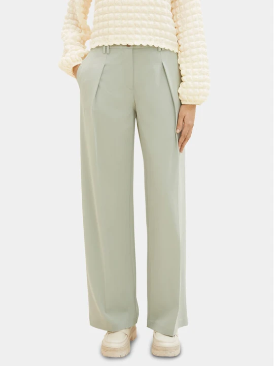 Zdjęcie produktu Tom Tailor Spodnie materiałowe 1040686 Zielony Wide Leg
