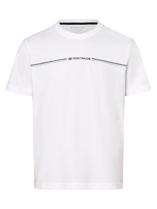 Zdjęcie produktu Tom Tailor T-shirt Mężczyźni Bawełna biały