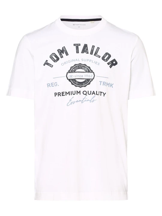 Zdjęcie produktu Tom Tailor T-shirt Mężczyźni Bawełna biały