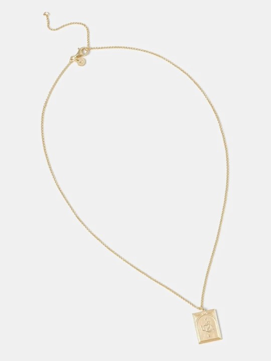 Zdjęcie produktu Tom Wood naszyjnik srebrny pozłacany Tarot Lovers Pendant Gold