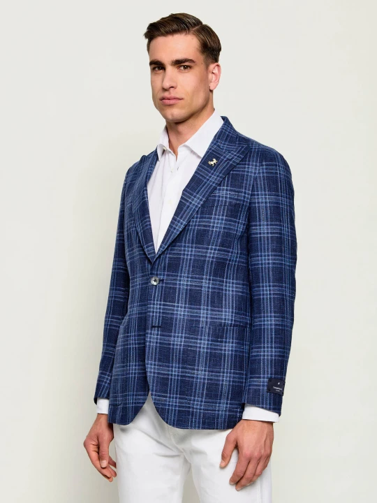Zdjęcie produktu Tombolini Wełniana marynarka | Slim Fit | z dodatkiem lnu granatowy