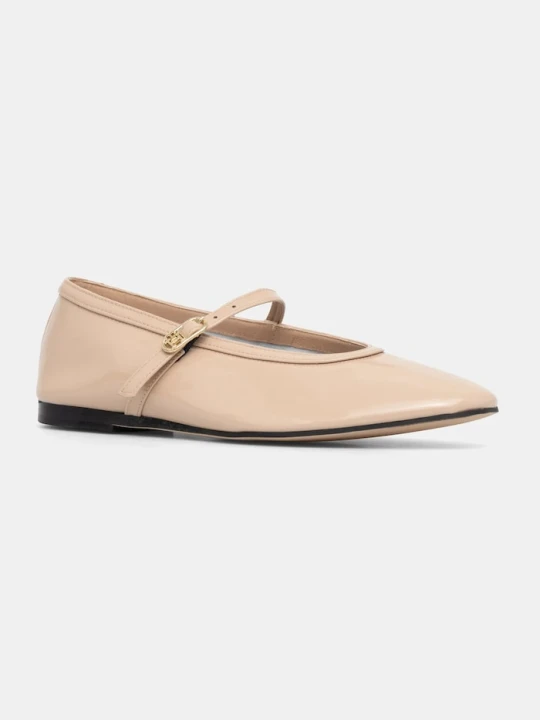 Zdjęcie produktu Tommy Hilfiger baleriny skórzane BALLERINA MARYJANE PATENT beżowy