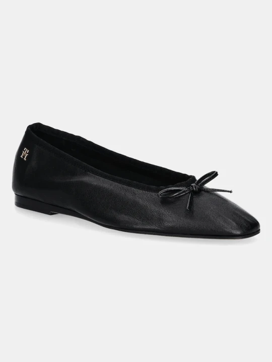 Zdjęcie produktu Tommy Hilfiger baleriny skórzane BALLERINA SOFT LEATHER czarny