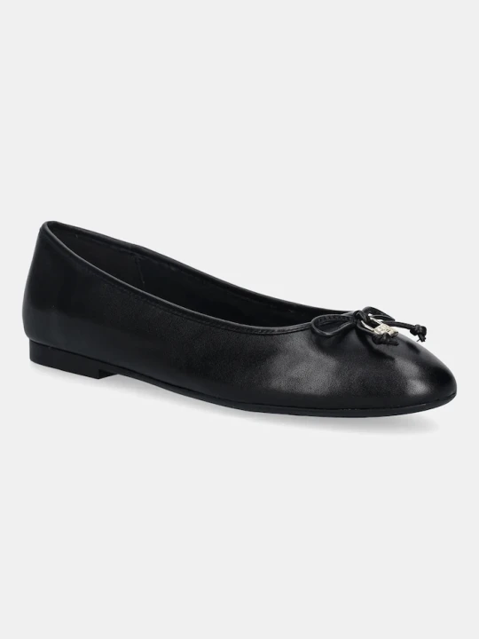 Zdjęcie produktu Tommy Hilfiger baleriny skórzane HILFIGER SMOOTH LTHR BALLET czarny