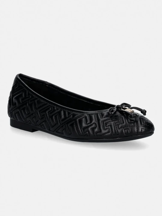 Zdjęcie produktu Tommy Hilfiger baleriny skórzane TH QUILTED BALLERINA czarny