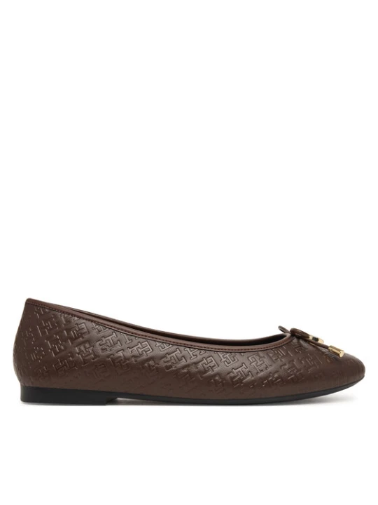 Zdjęcie produktu Tommy Hilfiger Baleriny Th Charm Monogram Ballerina FW0FW09683 Brązowy