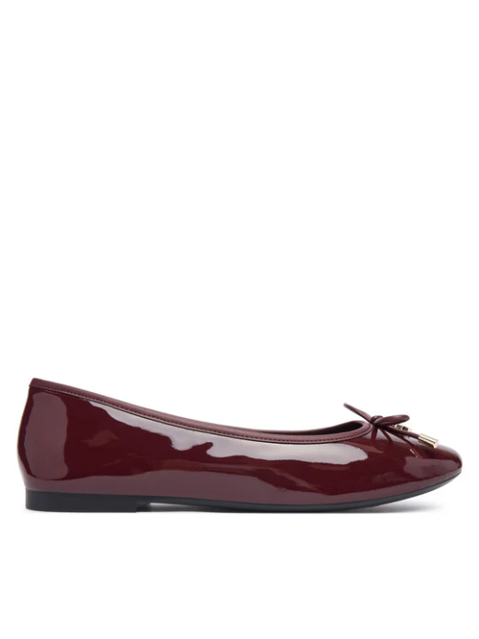 Zdjęcie produktu Tommy Hilfiger Baleriny Th Charm Patent Ballerina FW0FW09481 Bordowy