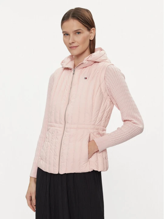 Zdjęcie produktu Tommy Hilfiger Bezrękawnik Feminine Lw Down Vest WW0WW40485 Różowy Slim Fit