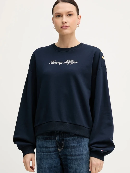 Zdjęcie produktu Tommy Hilfiger bluza bawełniana granatowy